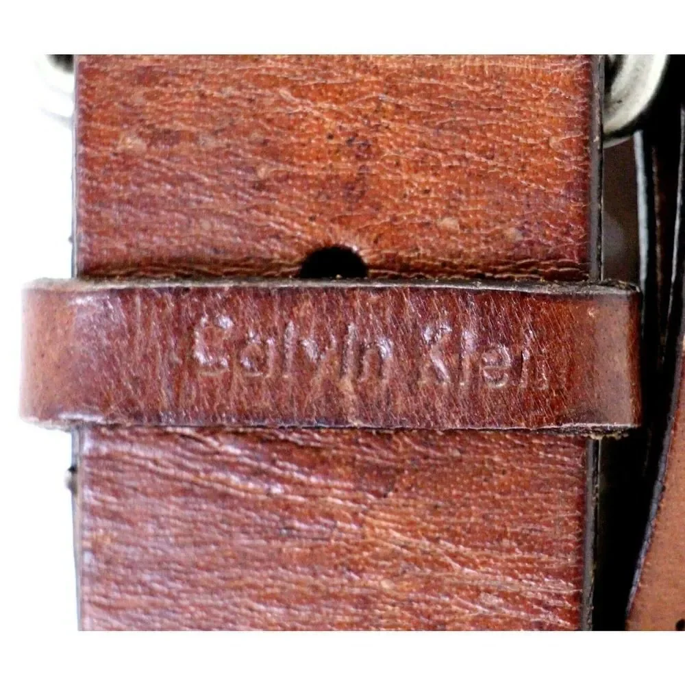 Calvin Klein BROWN REAL LEATHER 1 3/4